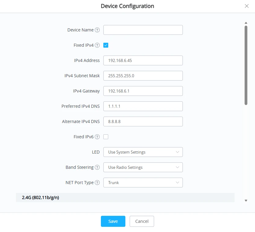 GWN7615 Device Config - Documentation Center