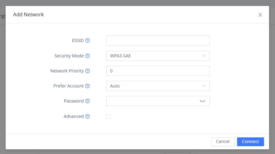 WP816_WP826_WP836 Wifi Settings Add Network - Documentation Center