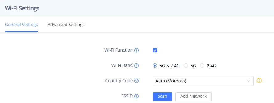 WP816_WP826_WP836 Wifi Settings - Documentation Center