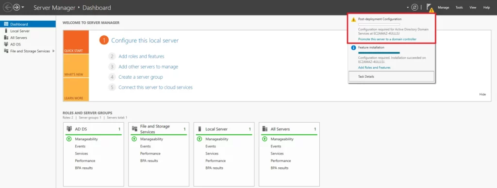 ADDS installed promotion to domain controller - Documentation Center