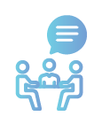 AI_Conference_Transcription_and_Summary_Logo-01 - Documentation Center Abstract gradient blue skyline icon with rounded buildings, suggesting a cityscape logo or branding element.