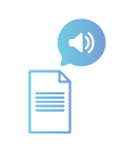 AI_Generated_Speech_Logo-01 - Documentation Center Volume on button: blue rounded rectangle with a white speaker icon and sound waves.