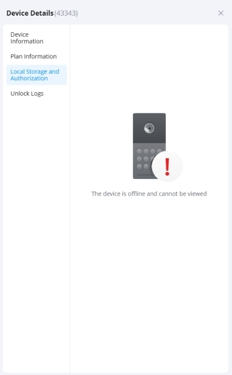 Local Storage - Documentation Center Illustration of a mobile device with a red exclamation mark, indicating the device is offline and cannot be viewed.