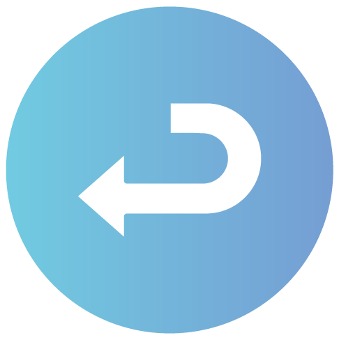 Undo icon on a blue gradient background, indicating the undo action (curved arrow to the left).