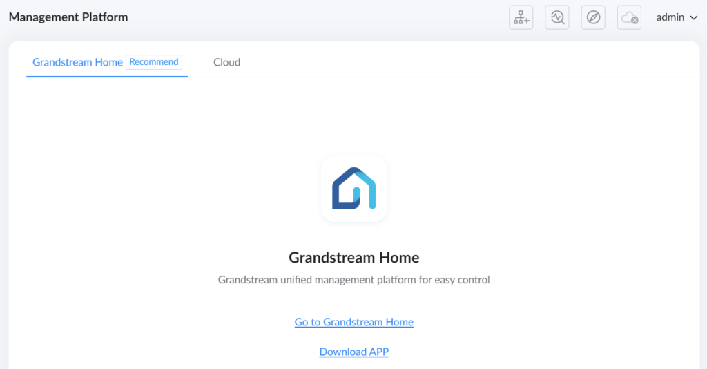 image - Documentation Center Grandstream Home branding: logo with title and subtitle describing a unified management platform