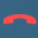 Red semicircular arc on a blue background, centered.
