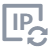 Refresh IP address icon: a document with'IP' and a circular arrow indicating update or refresh