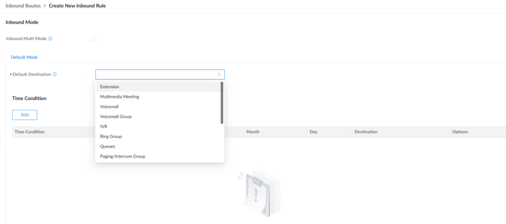 Default destination - Documentation Center