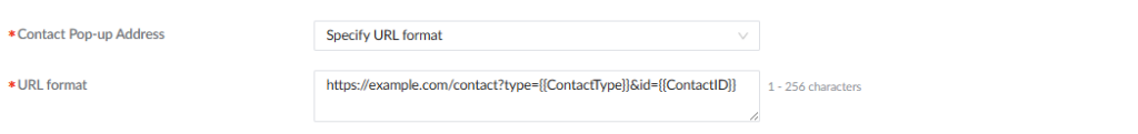 Pop up contact address - Documentation Center