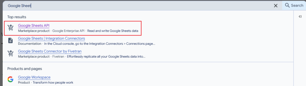 Search Google Sheets API - Documentation Center