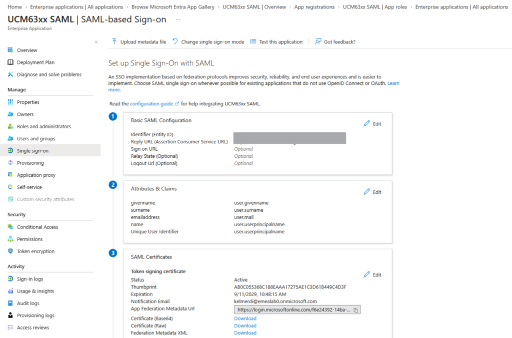 saml connection - Documentation Center