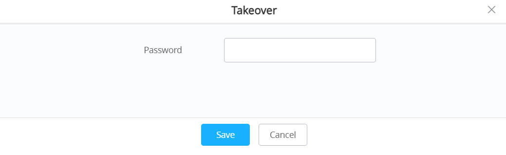 Takeover password dialog
